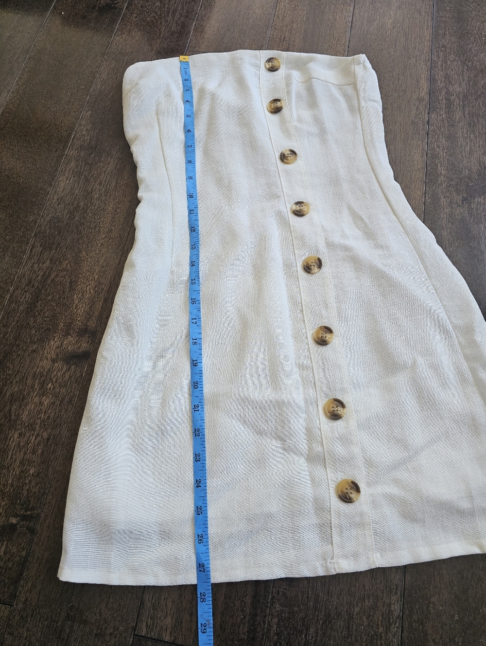 Boohoo Faux Linen Assymetrical Sleeveless Mini Dress Button Front Size 4 - Picture 6 of 7
